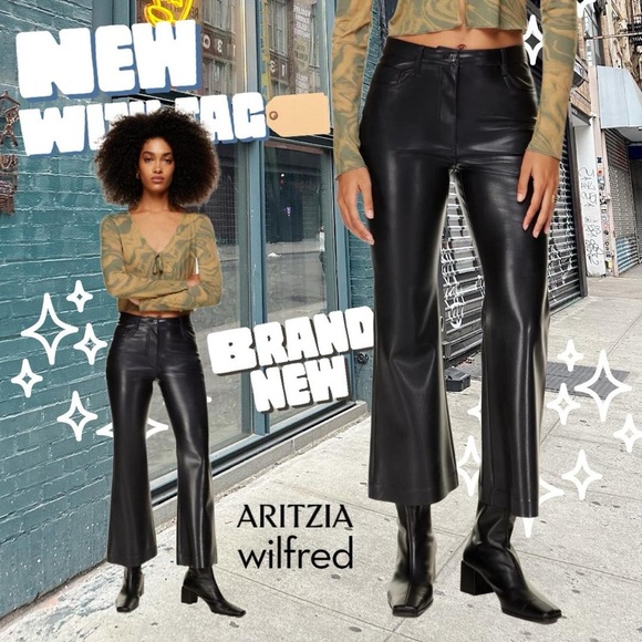 The Melina Kick Flare Pant High-waisted Vegan Leather kick-flare pants NWT 2 - Picture 5 of 5